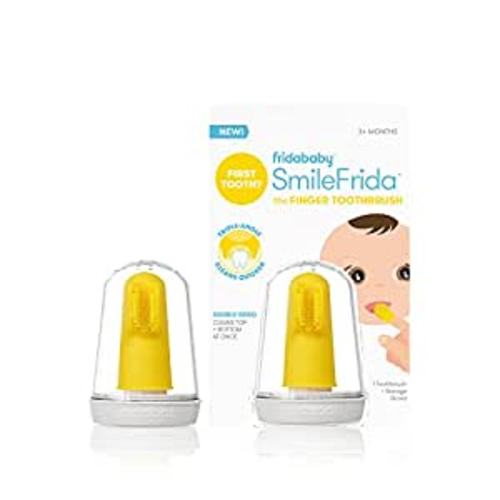 Amazon.com : Frida Baby Baby's First Toothbrush with Case, 3 Months , Pack of 1 : Health & Household