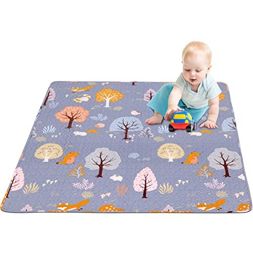 50 x 50 Play Mat for Baby Playpen Tummy Time Mat, Non-Slip Washable Baby Playpen Mat, Baby Crawling Mats for Floor, Portable Travel Large Play Mats for Toddlers and Infants
