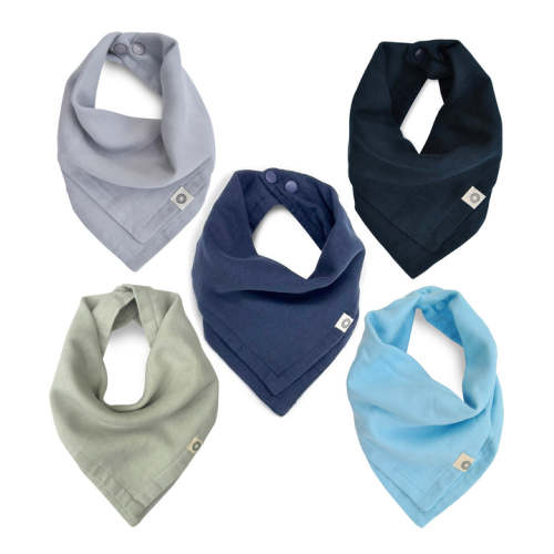 Organic Baby Bandana Bibs 5-Pack – Scarf Bib Set – Kishu Baby
