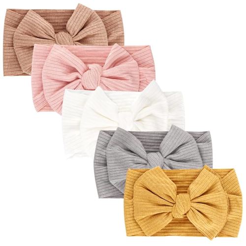 DRESHOW BQUBO Baby Nylon Headbands Hairbands Hair Bow for Girls Newborn Infant Toddlers Hair Accessories