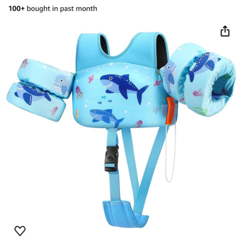 Heysplash Kids Swimming Vest, Toddler Floaties, Puddle Kids Jumper with Adjustable Strap, Swim Jacket Water Wing Arm Baby Float, Pool Sea Swimming Aid for Boy Girl