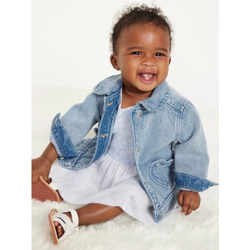 Heart-Pocket Trucker Jean Jacket for Baby