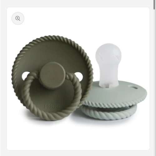 FRIGG Rope Silicone Baby Pacifier (Olive / Sage) | Frigg