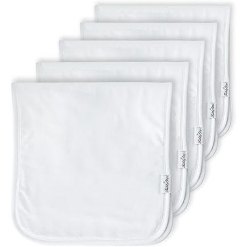 Organic Cotton Baby Burp Cloths – Ultra Soft, Extra Large & Absorbent 3-Layer Burping Rags for Newborns – 5-Pack Baby Essentials & Shower Gift