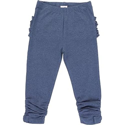 RuffleButts Baby/Toddler Girls Stretchy Ruched Bow Leggings