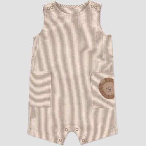 Carter's Just One You® Baby Boys' Striped Pocket Romper - Brown 3M