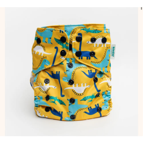 Dinomite: Essentials Pocket Cloth Diaper with Athletic Wicking Jersey, Grows with your Baby