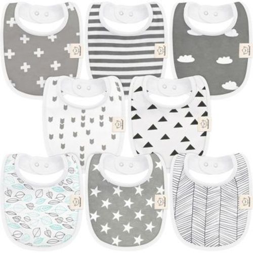 Keababies 8pk Organic Baby Bibs For Boy, Baby Drool Bib For Baby Boys And Girls, Newborn Teething Bibs