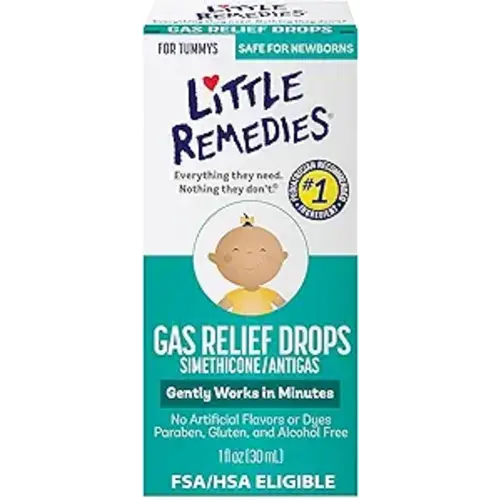Little Remedies Newborn Gas Relief Drops, Relieves Discomfort From Gas, Baby Medicine with No Artificial Flavors or Dyes, Natural Berry Flavor, 1 Fl Oz