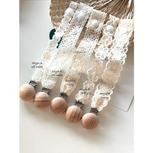 Handmade Lace Pacifier Clip | Vintage Boho Baby Dummy Holder Essentials