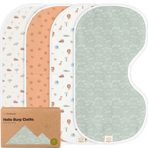 4-Pack Hallo Burp Cloths - Wilderness / One Size
