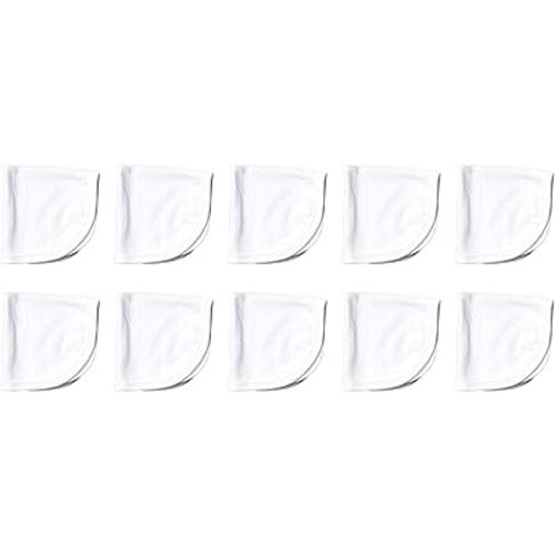HonestBaby 10-Pack Organic Cotton Baby-Terry Wash Cloths, Bright White, One Size,10 Count (Pack of 1)