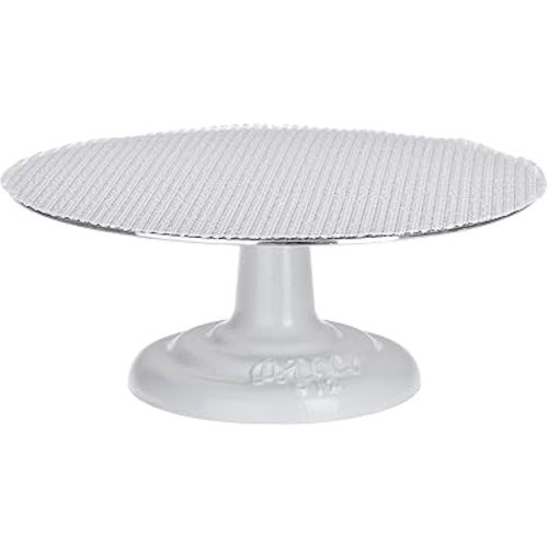 Ateco Cast Iron and Non-Slip Pad Cake Stand, 12 inch, White