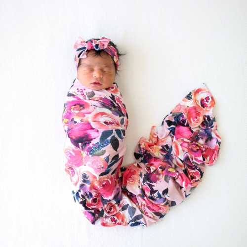 Dusk Rose Swaddle Headband Set