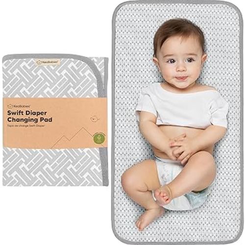 Portable Diaper Changing Pad - Waterproof Foldable Baby Changing Mat - Travel Diaper Change Mat - Lightweight Changing Pads for Baby - Baby Changer - Machine Washable (Gray Mod)