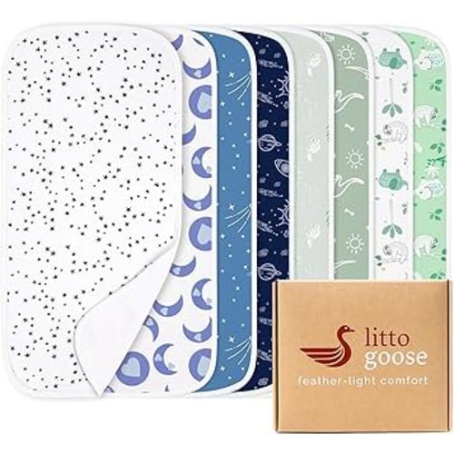 Premium 8-Pack Waterproof Baby Burp Cloths, Extra Large 13"X26" Soft Absorbent Burping Clothes for Newborns and Infants, Baby Shower Boys Girls