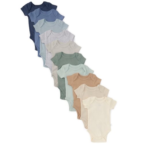 Honest Baby Boys Newborn-24 Months Short Sleeve Bodysuit 10-Pack Set
