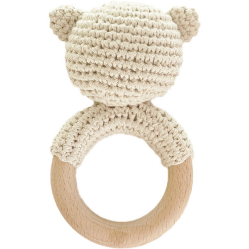 Cotton Crochet Rattle Teether Bear