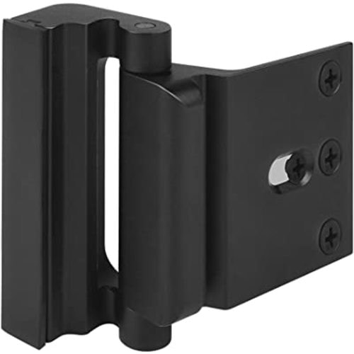 Door Reinforcement Lock, 3" Home Security Door Lock for Kids, Home Child Proof Door Locks Withstand 800 lbs for Inward Swinging Door, Easy to Install (Black)