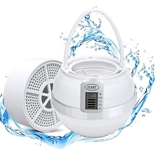 Bath Ball Filter - Premium Bathtub Water Filter for Softer Skin & Hair, Bathtub Filter for Tub Faucet | 2,500 Gal of Filtration | BPA Free | Easy to Install | with Screen Display