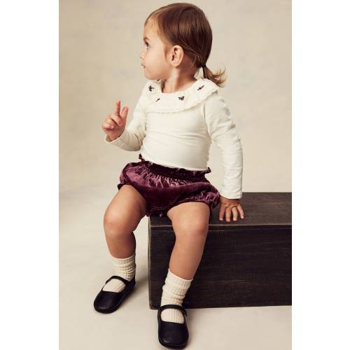 COTTON BODYSUIT WITH COLLAR