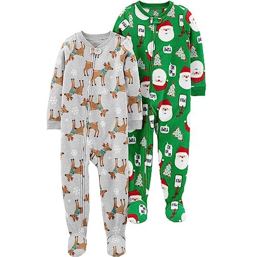 Simple Joys by Carter's Kids' Holiday Loose-fit Flame Resistant Fleece Footed Pajamas