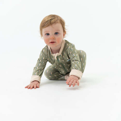 Baby Zip Up - Sage Lightning – BURLEBO 6-12 Months