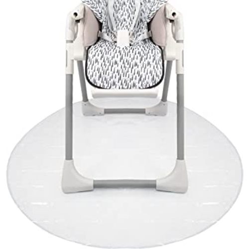Nuby High Chair Waterproof Floor Mat - 50" Clear Circle Kitchen Mat - Protects Floor from Spills and Messes
