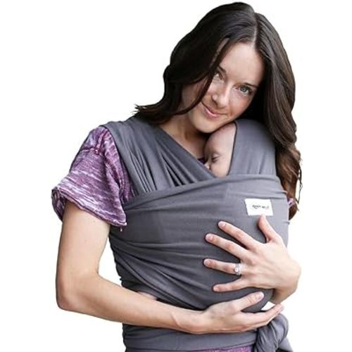 Baby Wrap Ergo Carrier Sling by Sleepy Wrap - Dark Grey - for Babies from Birth to 35 lbs or About 18 Months…