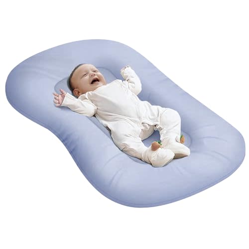 FONNYXK Baby Lounger - Fit Snuggle Me Lounger, 0-18 Months, Ideal for Home & Travel, Soft Cotton, Newborn Babies Essentials Gifts