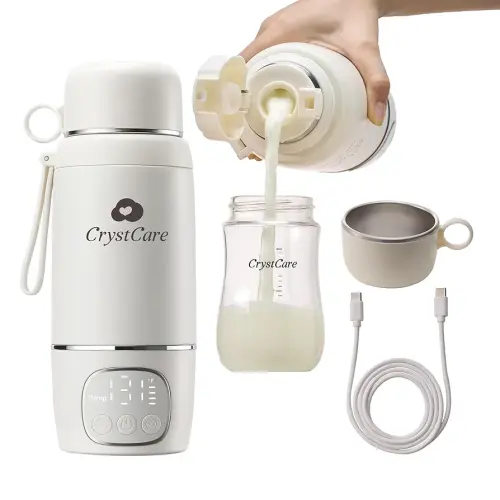 Portable Bottle Warmer for Travel - Fast Heating Breast Milk & Formula Warmer with 16,000mAh Battery, 17oz Milk Warmer for Baby on The Go,Baby Bottle Warmer for Car, Airplane(Clouds)
