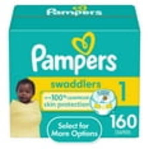 Pampers Swaddlers Size 1 Diapers, 160 Count with New Blowout Barrier & Dual Leak-Guard Barriers