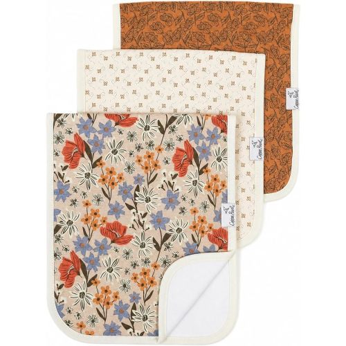 Copper Pearl Premium Baby Burp Cloths - 3-Pack Large Cotton Burp Cloths, Extra Soft Spit Up Rags with 3 Absorbent Layers, Perfect for Baby Boy and Baby Girl Gifts