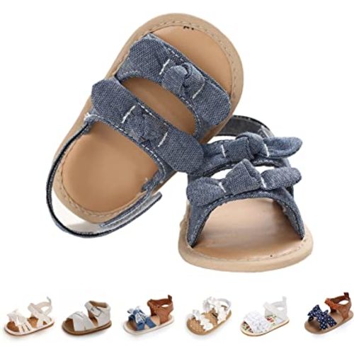 Baby Girl Sandals Summer Crib Shoes Bowknot Soft Sole Infant Girls Princess Dress Flats First Walker Shoes