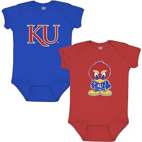 Little King NCAA Bodysuit 2 Pack Short Sleeve-100% Cotton-Infant Sizes 0-3M 6M 12M 18M