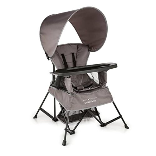 Baby Delight Go with Me Venture Portable Chair | Indoor & Outdoor | Sun Canopy | 3 Child Growth Stages | Grey