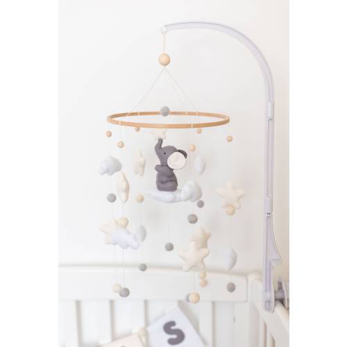 Baby crib mobile wood hanger