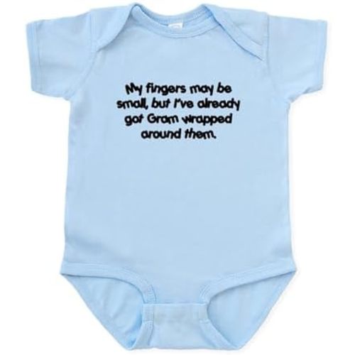 CafePress Gram's Wrapped (Black) Infant Bodysuit Cute Infant Bodysuit Baby Romper