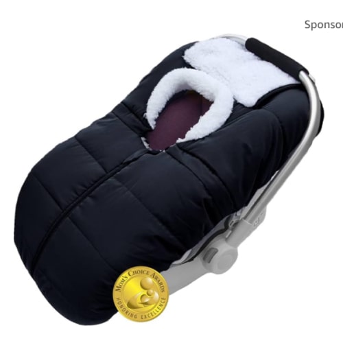 Mom's Choice Awards Winner-TSAYAWA Winter Baby Infant Car Seat Cover-Keep Babies Warm Carseat Bunting Bag/Blanket for Newborn-Cold Weather Insulated Windproof Carrier Canopy for Travel (Black)