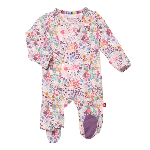 Magnetic Me Girls Modal Magnetic Baby Footie Pajamas | Silky Soft Modal Fabric | Baby Sleepers Available Sizes PRE - 24M