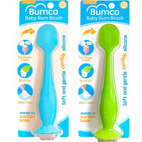 Bumco Diaper Cream Spatula (2-Pack) - BPA-Free Diaper Bag Essentials, Soft & Flexible Butt Spatula Baby, Mom-Invented Butt Paste Spatula, Diaper Cream Applicator, Bumco Baby Bum Brush, Diaper Spatula