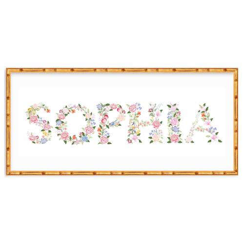 Personalized Chinoiserie Baby Girl Nursery Name Sign // Grand Millennial // Floral // Baby Girl // Preppy