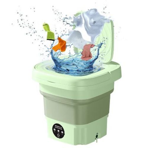 Newhome"portable Foldable Washing Machine With 3 Modes & Detachable Drain Basket For Small Clothes"purple