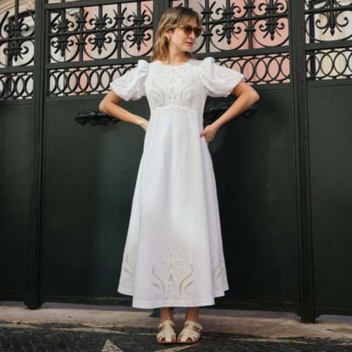 Traditional Smock Dress-Niagara Mist May Day | Boden USA