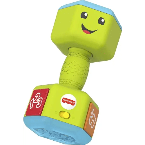 Fisher-Price Baby & Toddler Toy Laugh & Learn Countin’ Reps Dumbbell Rattle with Learning Lights & Music for Infants Ages 6+ Months