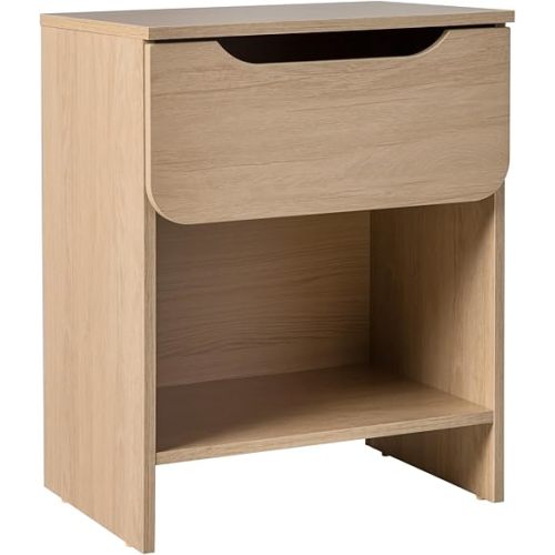 Walker Edison Modern 1-Drawer Simple Nightstand, 20 Inch, Riviera