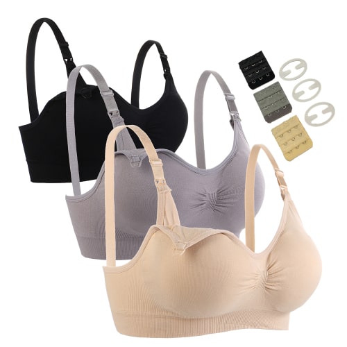 Seitop 3 Pack Maternity Nursing Bra for Breastfeeding Seamless Wireless Bras Sleep Bralette for Women S