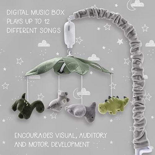 The Peanutshell Dinosaur Crib Mobile Green Camo & Dino
