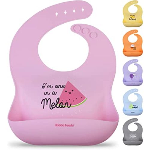 Kiddo Feedo Silicone Bib for Babies and Toddlers, Waterproof, Soft, Adjustable and Non Messy, Designed in Sweden