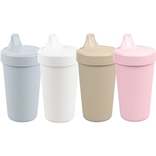 Re Play Made in USA 10 Oz. Sippy Cups for Toddlers, Pack of 4 - Reusable  Spill